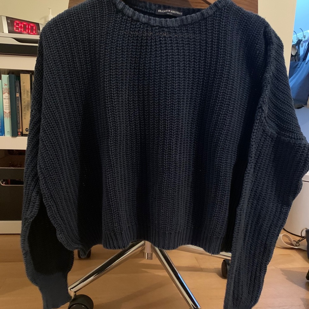 Brandy Melville Faded Navy Crewneck Sweater